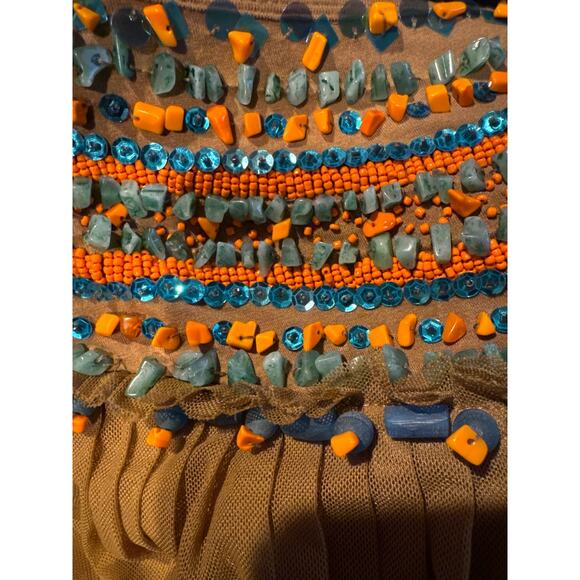 Boho tulle skirt-colored stones & beads by Christopher Fischer size small - Picture 4 of 16